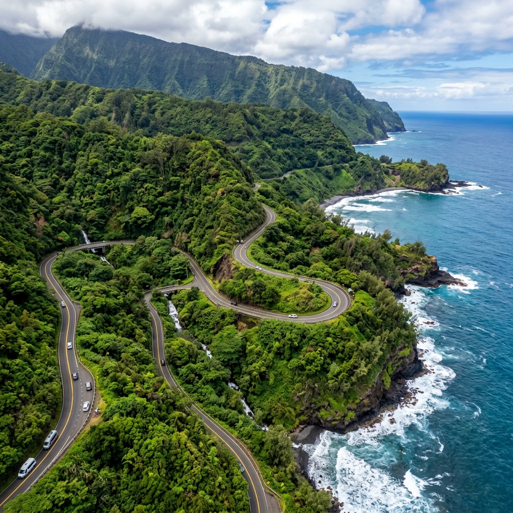 Reader family in the Hawaiian Islands print on the Road to Hāna